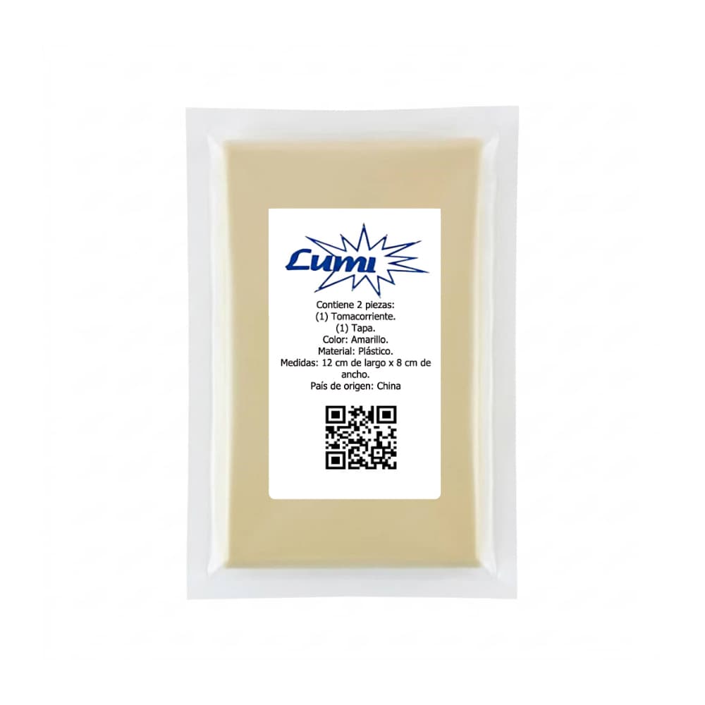 Tomacorriente doble con tapa amarillo - 15 A y 125 V - Lumi (1 U) - Miniatura 4