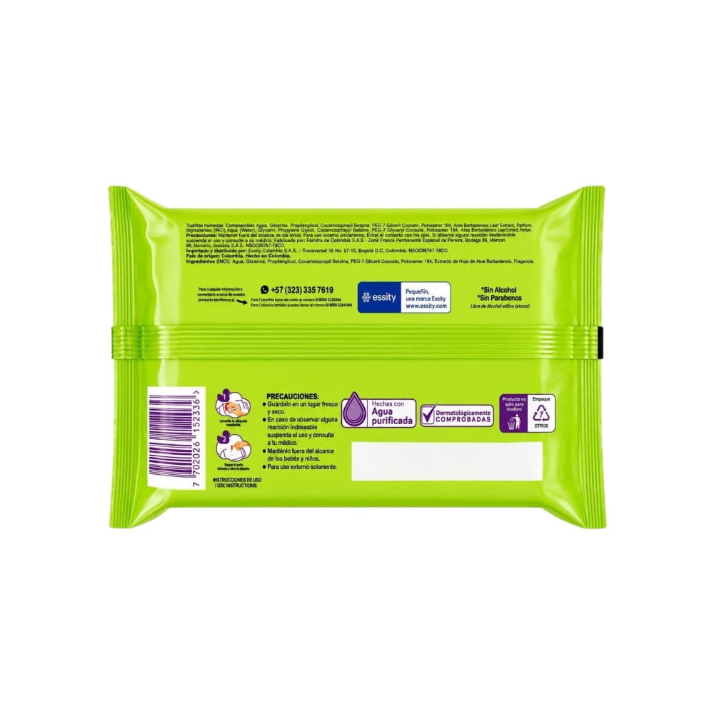 Toallitas húmedas de manzanilla Pequeñín (80 U) - Miniatura 2