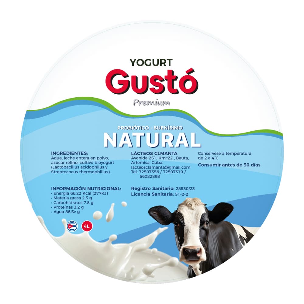 Yogurt Probiótico Natural Gustó Premium (4 L) - Miniatura 3