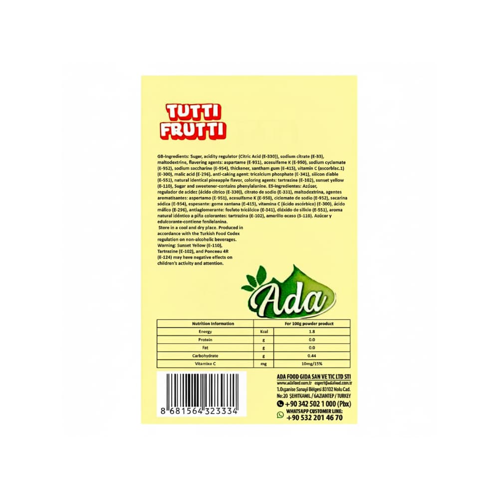 Refresco instantáneo sabor piña Tutti Frutti Ada (24 x 6 g) - Miniatura 2