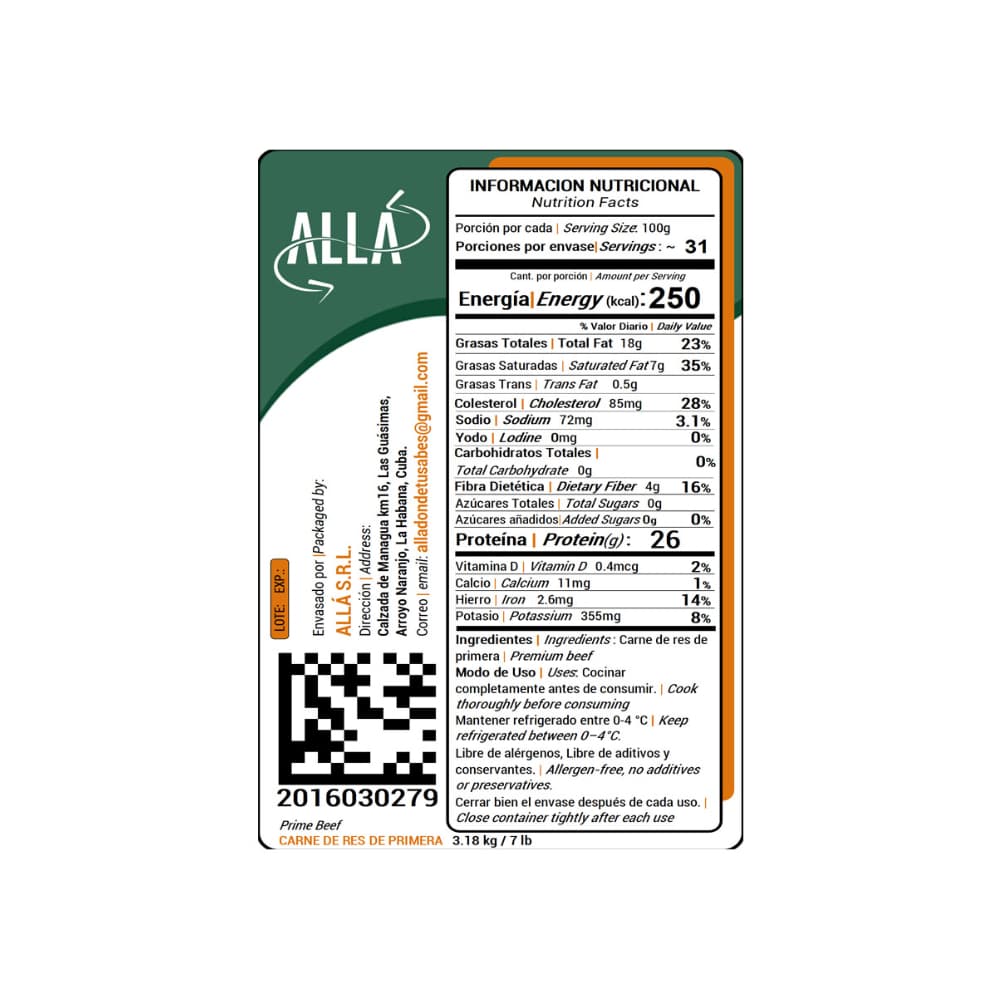 Carne de res de primera ALLÁ (3.18 kg / 7 lb) - Miniatura 4