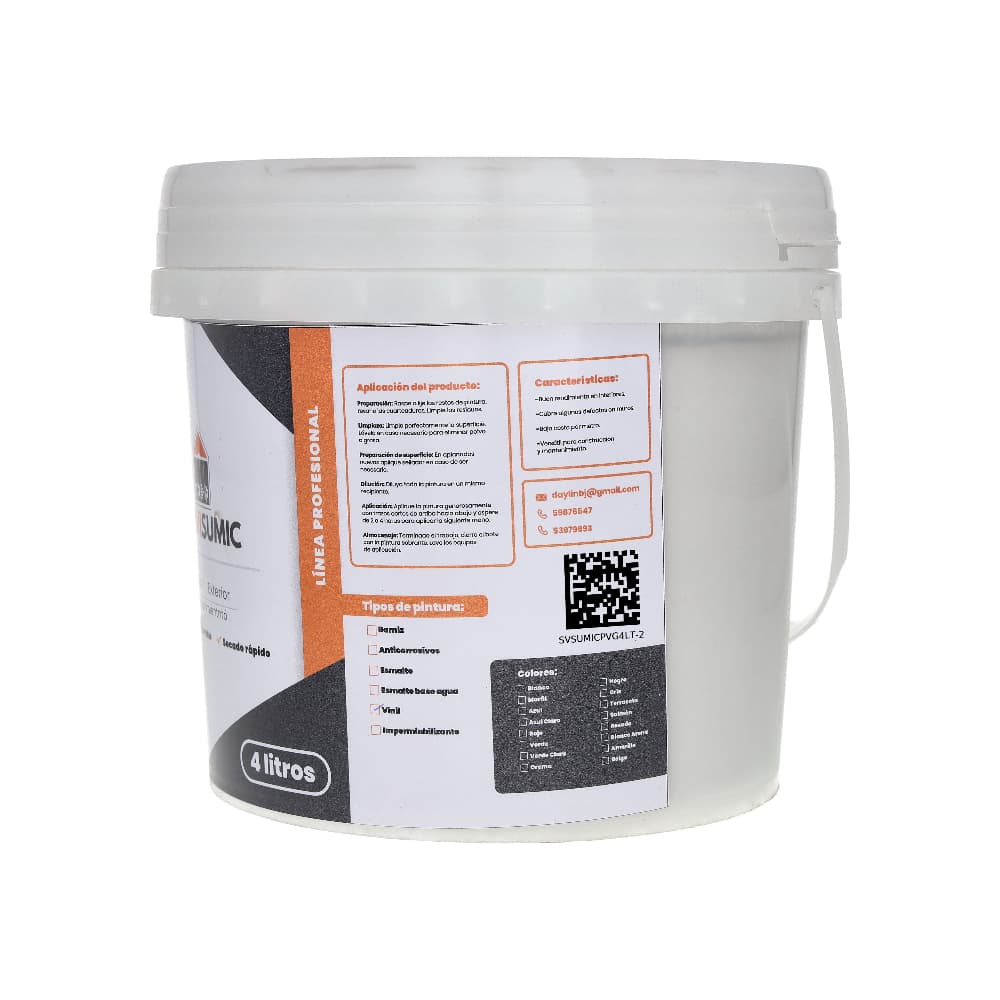 Pintura de vinil color gris SERVISUMIC (4 L) - Miniatura 3