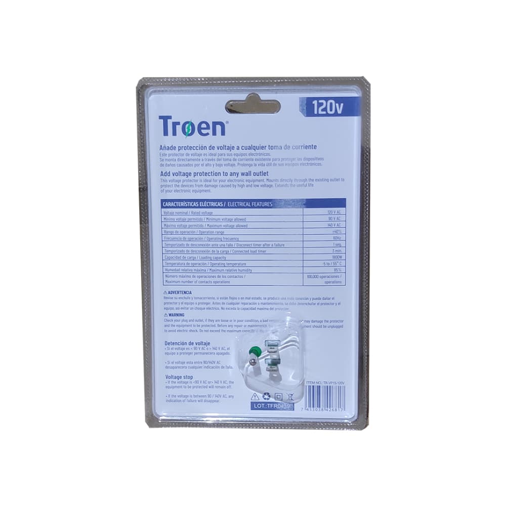 Protector de voltaje multipropósito de 120 V TROEN - Miniatura 2