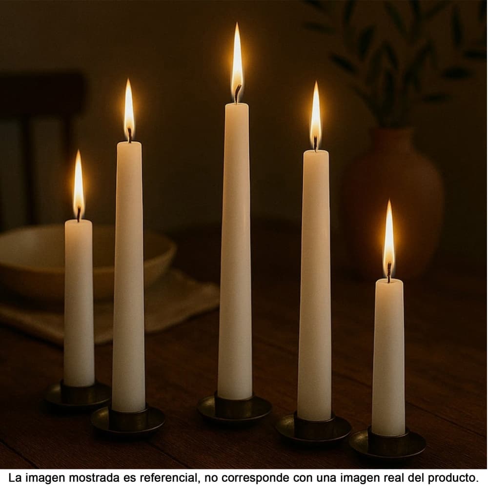 Vela blanca artesanal Cosecha Real (5 U) - Miniatura 4