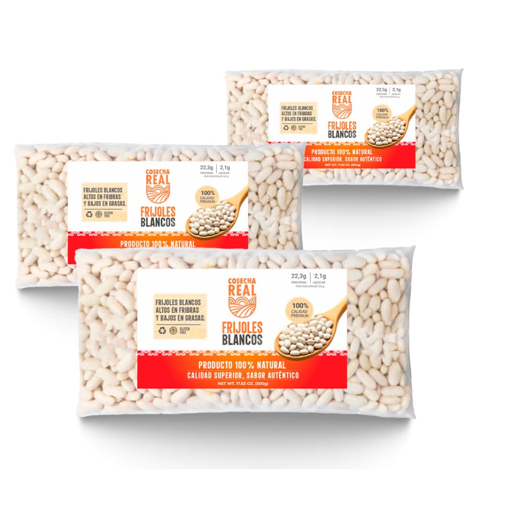 Frijoles blancos Cosecha Real (3 x 500 g / 1.1 lb) - Imagen 1