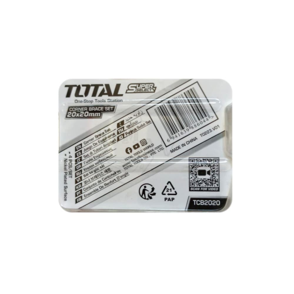 Escuadras de esquina de 20 mm x 20 mm Total Tools TCB2020 (4 U) - Miniatura 2