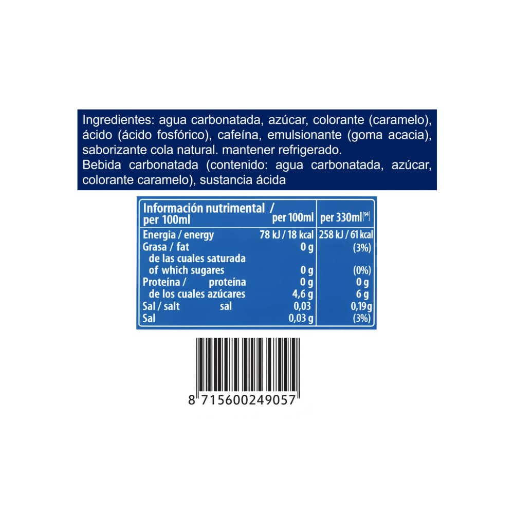 Refresco gaseado de cola Pepsi (12 x 330 ml) - Miniatura 3