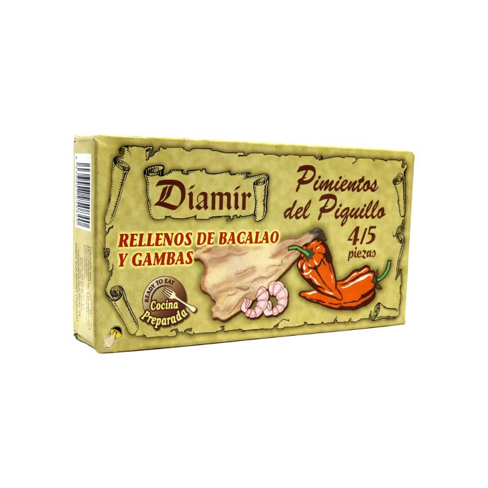 Pimientos del Piquillo rellenos de bacalao y gambas Diamir (220 g / 7.7 oz) - Miniatura 1