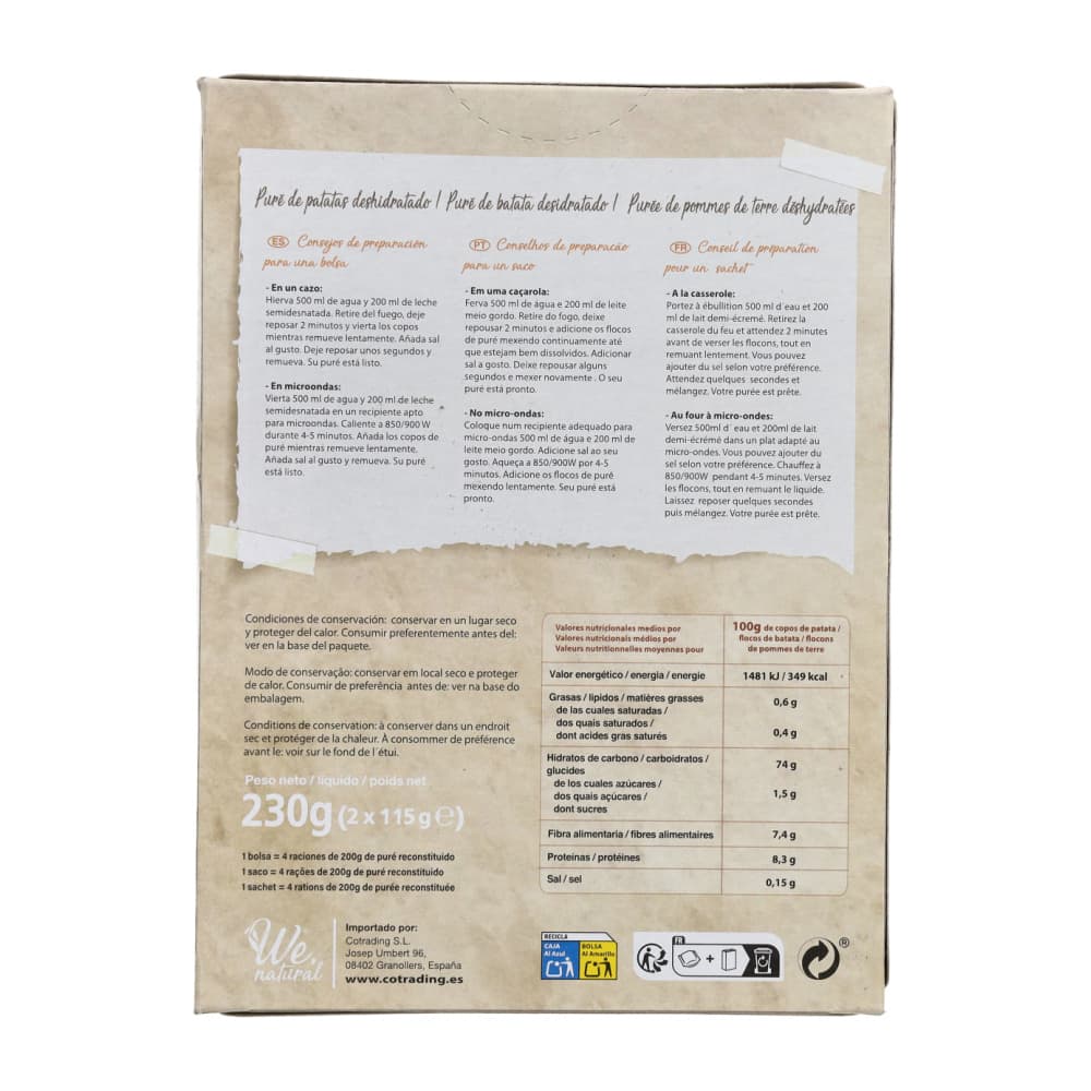 Puré de patatas-papas- We Natural (230 g / 8.11 oz) - Miniatura 3
