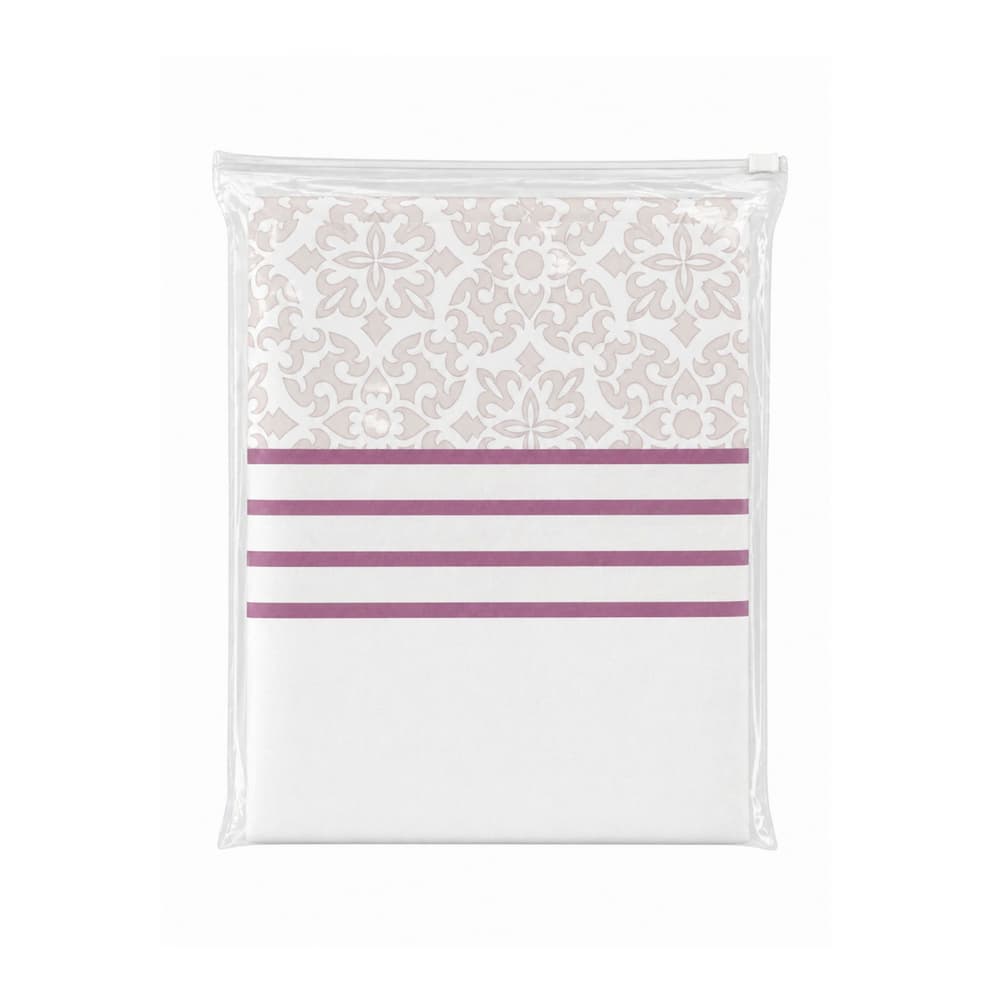 Juego de 3 piezas de sábanas estampadas color rosa palo y rojo vino Multisell - Miniatura 2