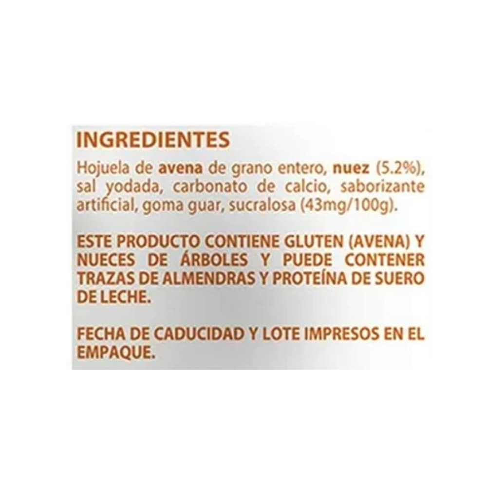 Avena integral instantánea sabor miel con nuez Granvita (35 g / 1.23 oz) - Miniatura 4