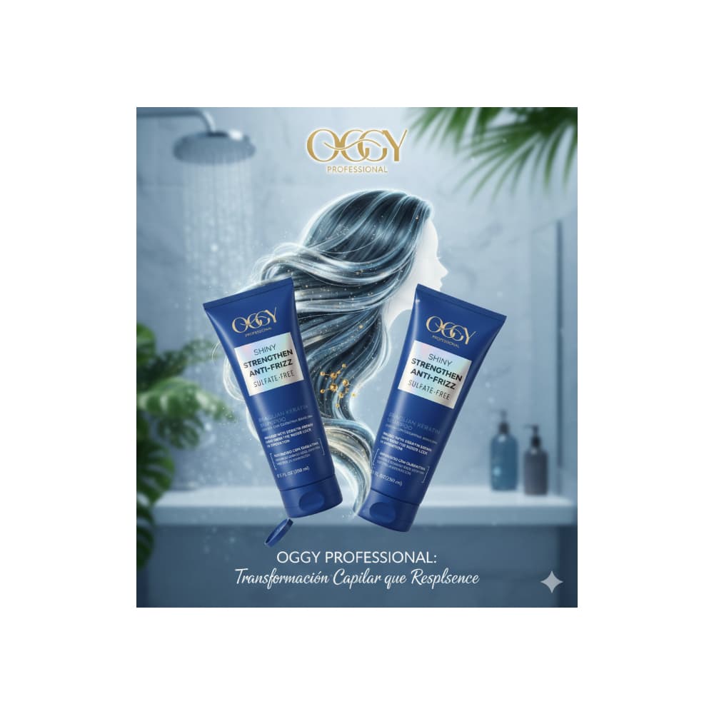 Set de champú y acondicionador con queratina brasileña Ocgy Professional - Miniatura 5