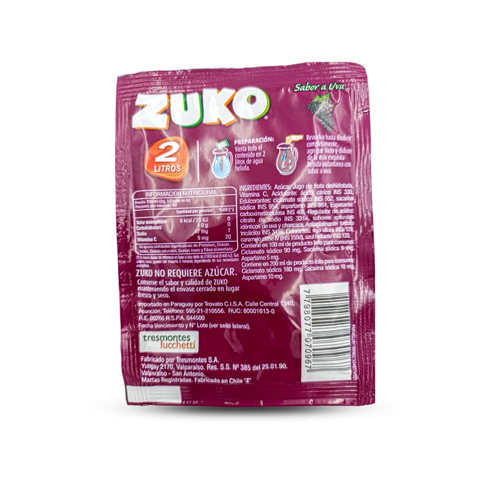 Refresco instantáneo sabor uva Zuko (20 g) - Miniatura 2