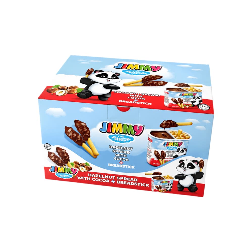 Caja de cremas de avellanas con cacao y palitos de pan Jimmy Panda (24 x 52 g) - Miniatura 1