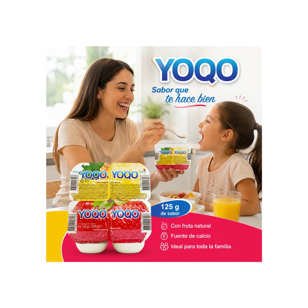 Yogurt sabor fresa y piña Yoqo (24 x 125 g / 4.41 oz) - Miniatura 5