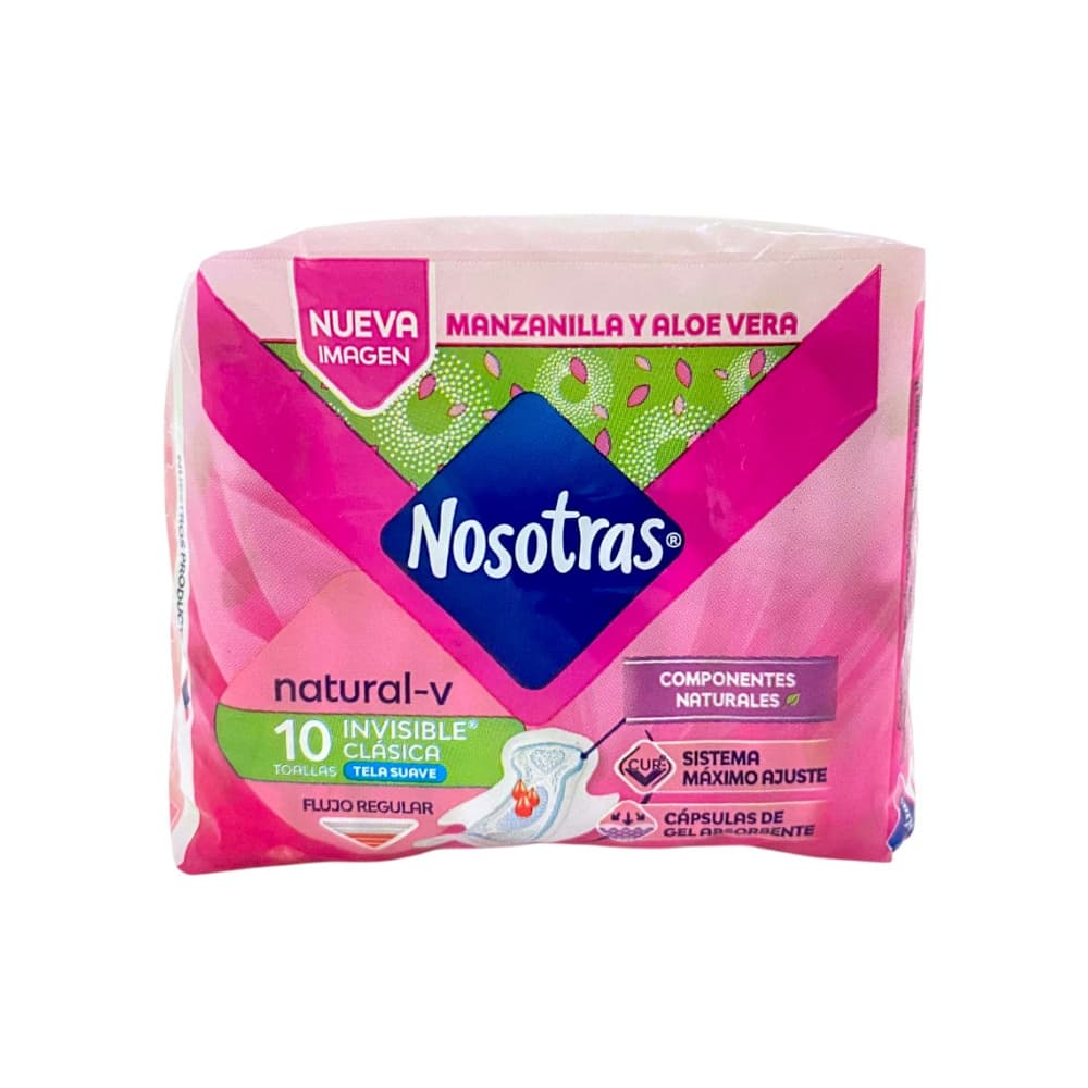 Almohadillas sanitarias con aloe de vera y manzanilla Nosotras (10 U) - Imagen 1