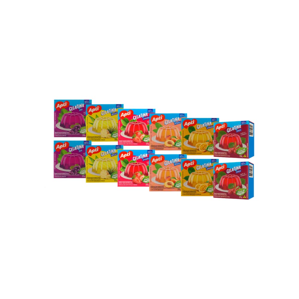Gelatina sabor uva + Gelatina sabor piña + Gelatina sabor melocotón + Gelatina sabor maracuyá + Gelatina sabor fresa + Gelatina sabor cereza - Imagen 1