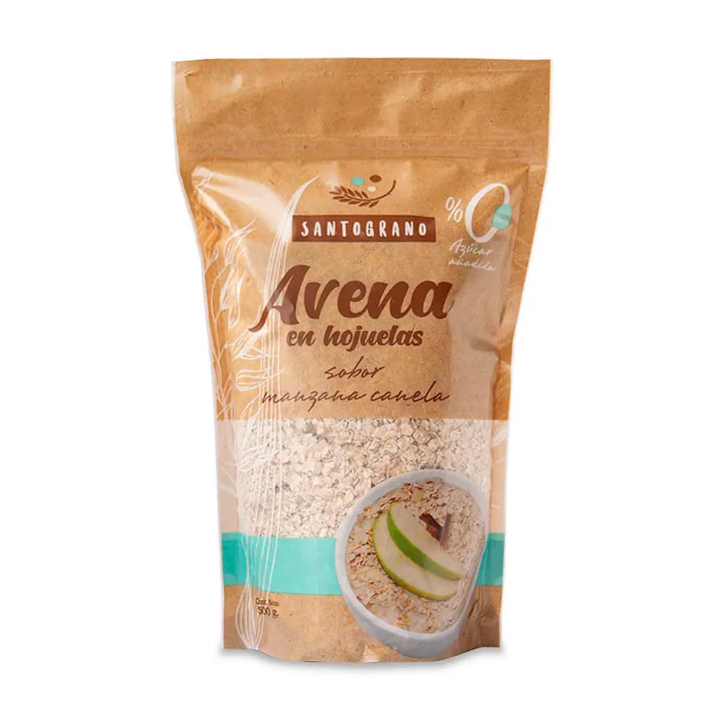 Avena en hojuelas sabor manzana canela Santograno (500 g / 1.1 lb) - Miniatura 1