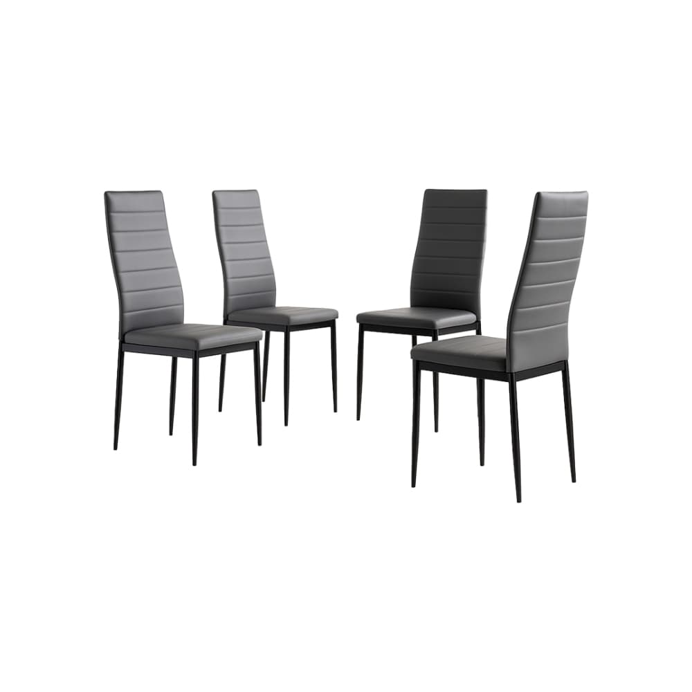 Conjunto de 4 sillas de comedor color gris oscuro Dowell - Miniatura 4