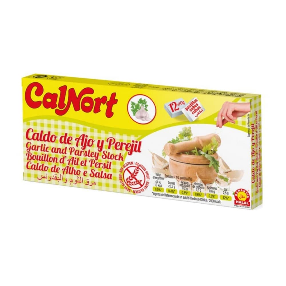 Caldo de ajo y perejil en cubos Calnort (120 g / 4.23 oz) - Imagen 1