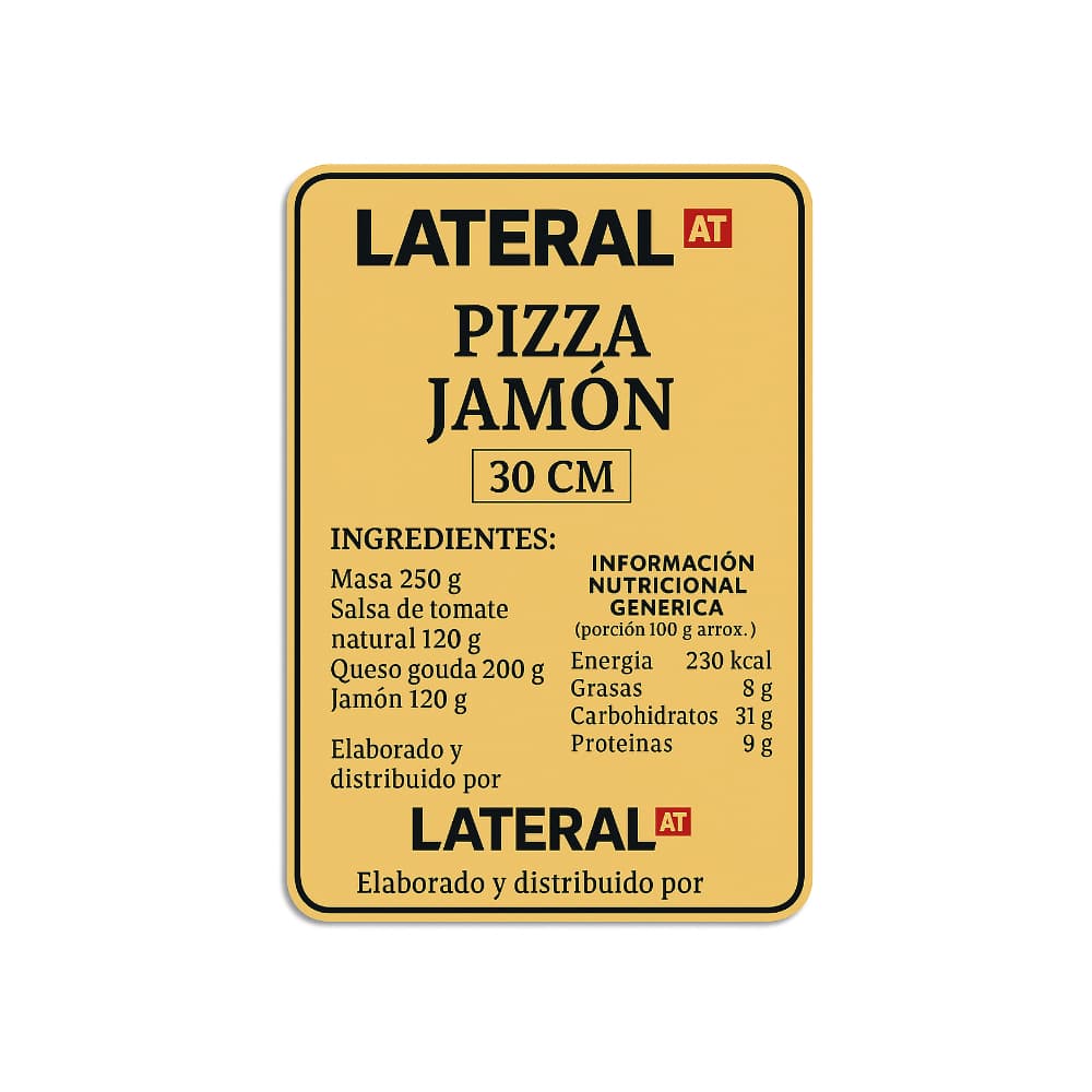 Pizza de jamón Lateral (30 cm) - Miniatura 2