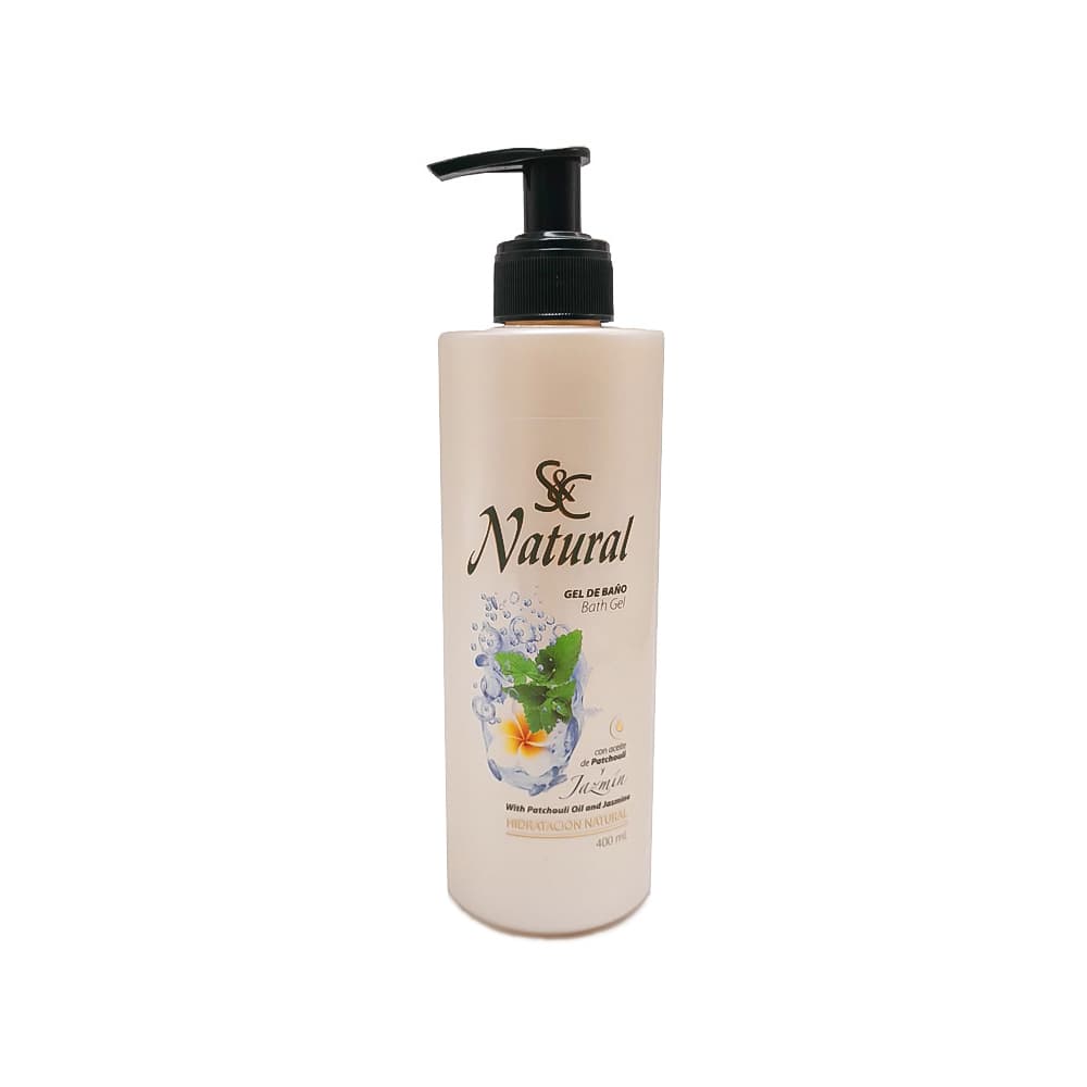 Gel de baño con aceite de pachulí y jazmín Natural S&C (400 ml / 13.5 oz) - Imagen 1