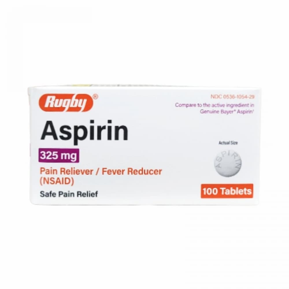 Aspirina. Ácido acetilsalicílico 325 mg Rugby (100 tabletas) - Miniatura 2