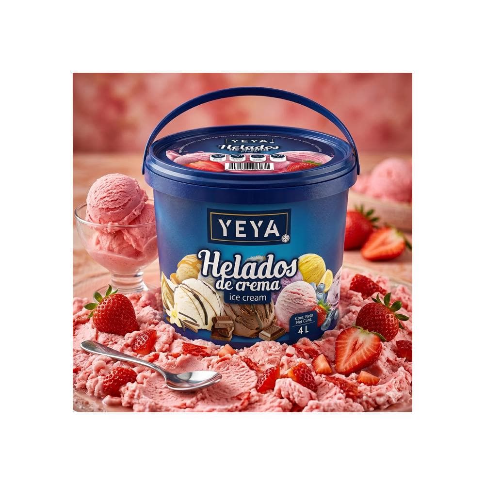 Helado de crema sabor a fresa YEYA (4 L) - Miniatura 3
