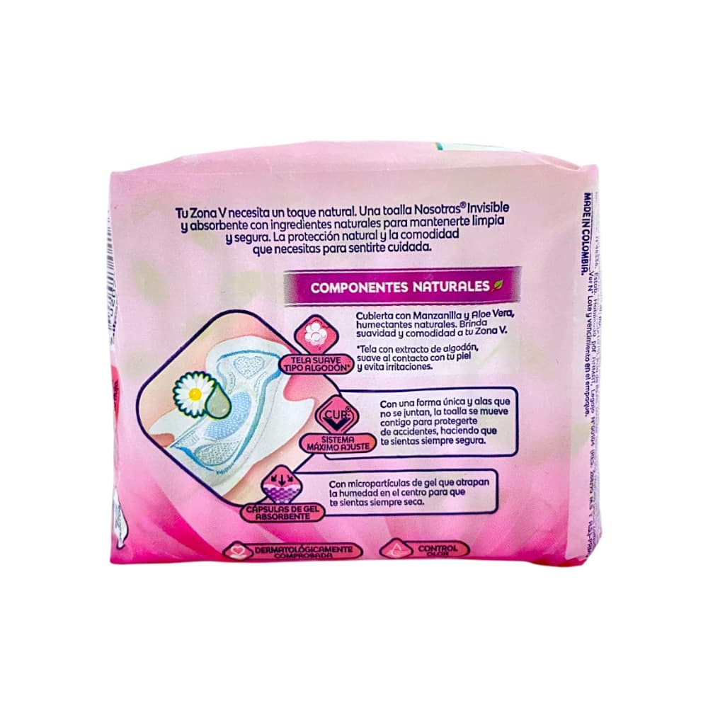 Almohadillas sanitarias con aloe de vera y manzanilla Nosotras (10 U) - Miniatura 2