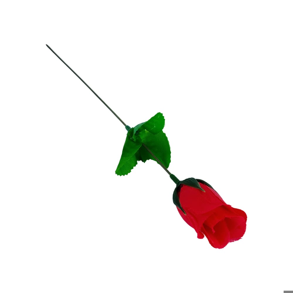 Flor roja de tela y plástico Torbex - Miniatura 3