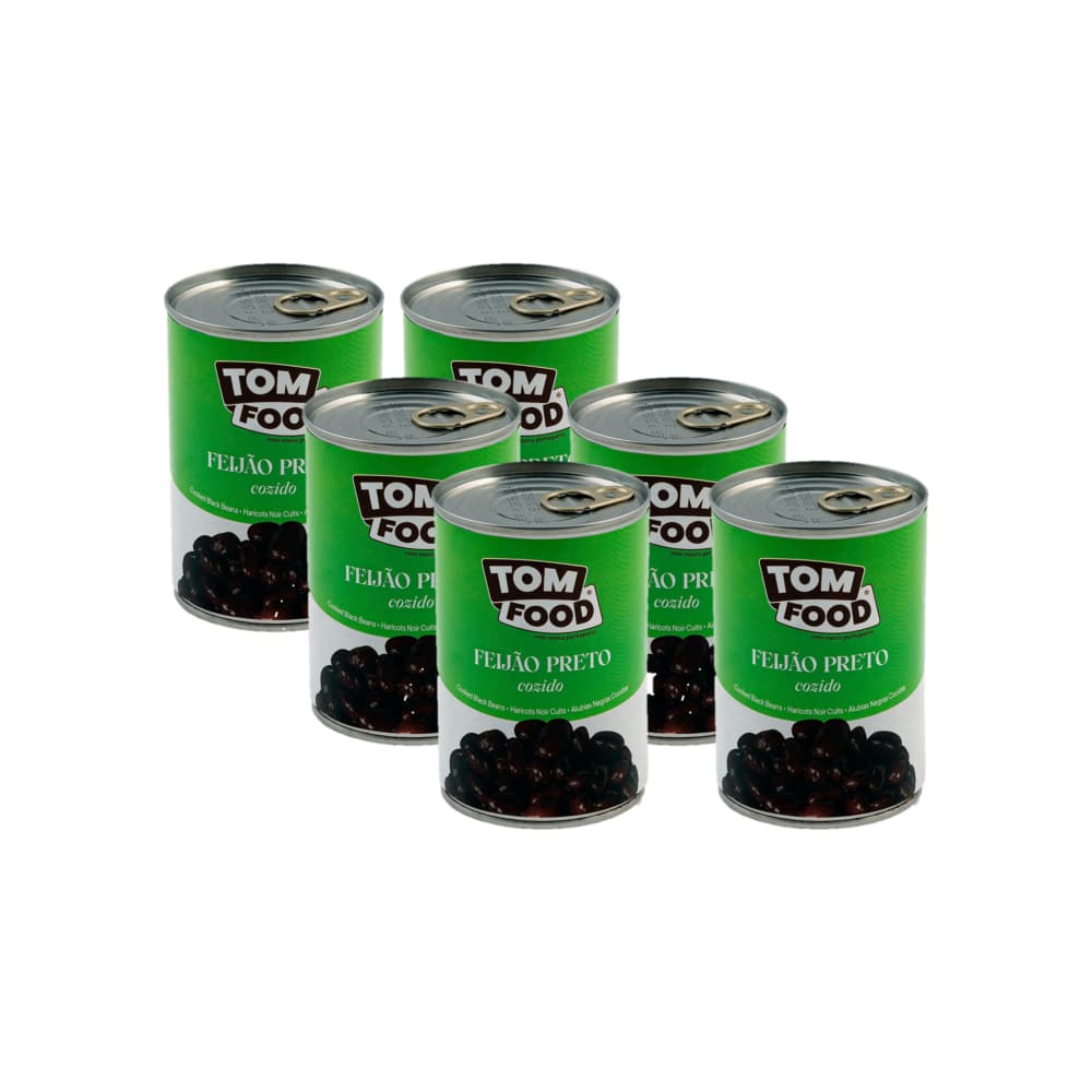 Frijoles negros cocidos Tom Food (6 x 425 g / 15 oz) - Miniatura 1