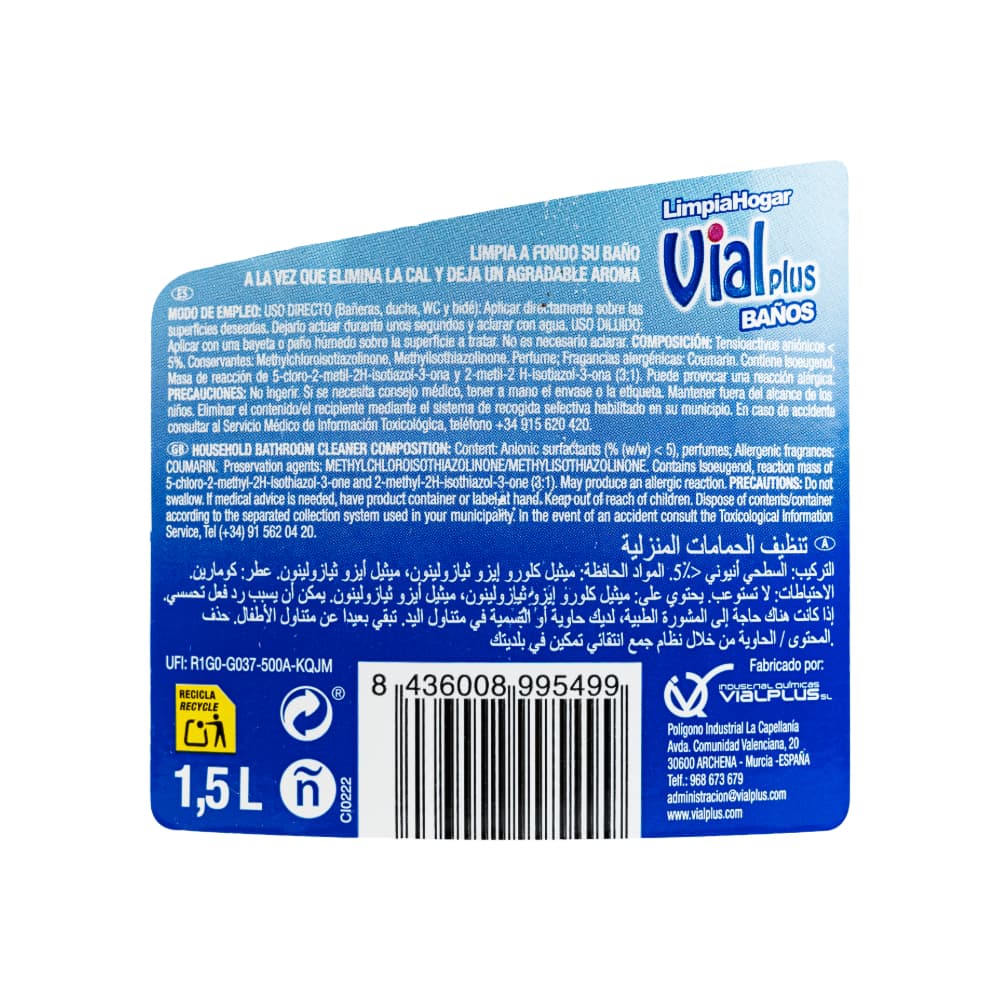 Limpiador para baños Vial Plus (1.5 L) - Miniatura 4