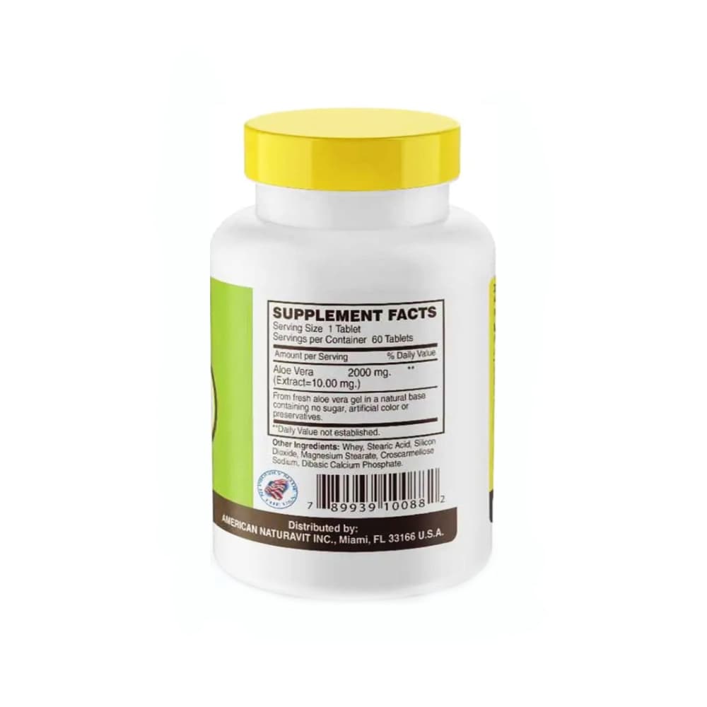 Aloe Vera Sábila 2000 mg Sunshine Naturals (60 tabletas) - Miniatura 3