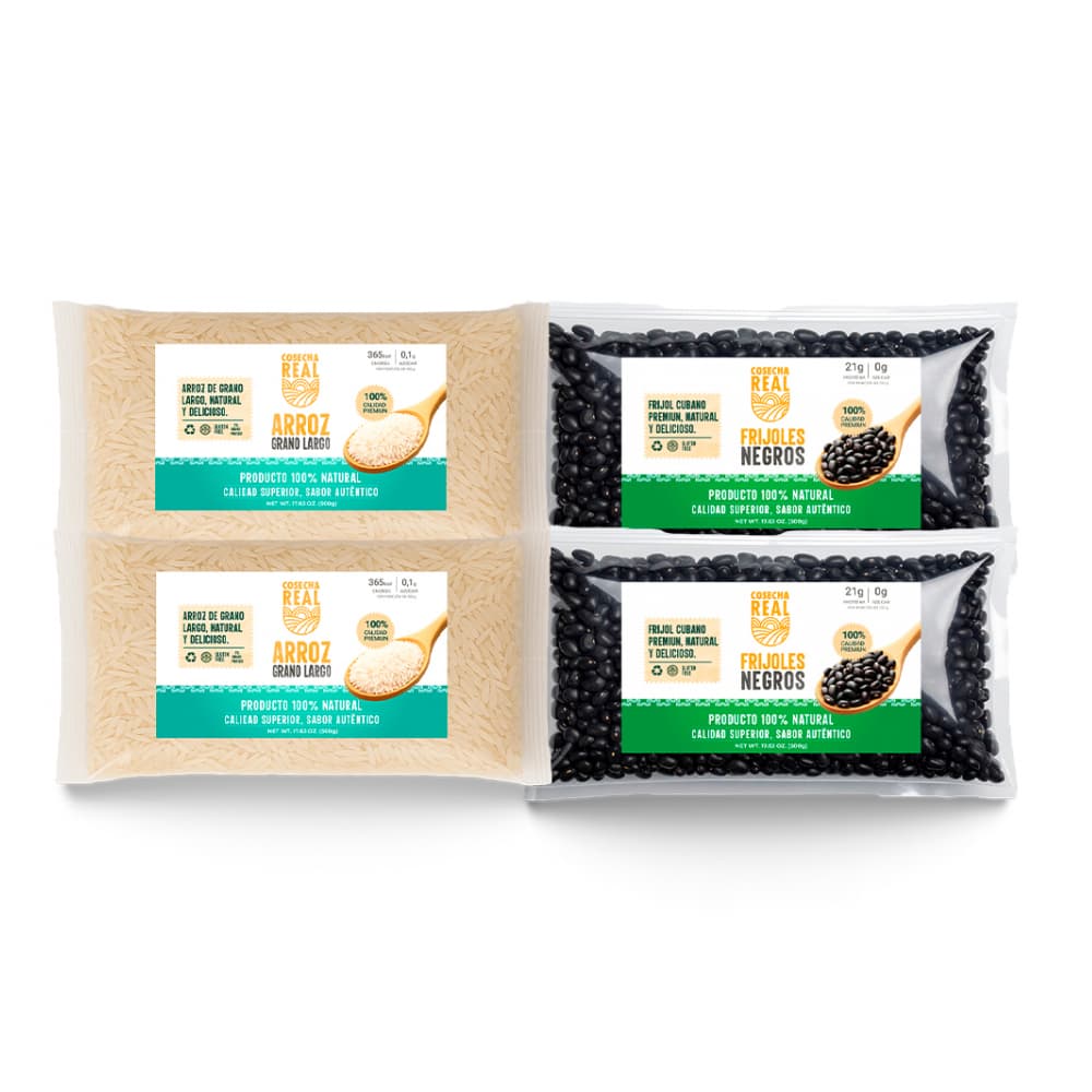 Combo de granos y legumbres Cosecha Real #5: Arroz de grano largo + Frijoles negros - Imagen 1