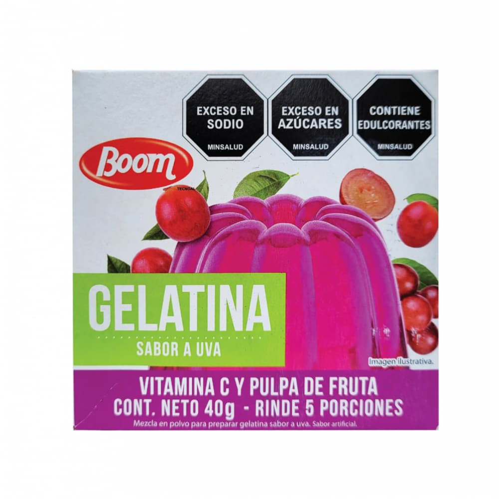 Gelatina sabor uva Boom (40 g / 1.41 oz) - Imagen 1