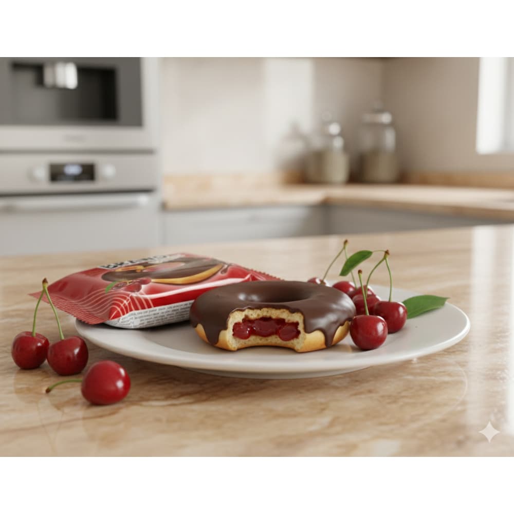 Dona Brawo rellena con salsa de cereza y cubierta de chocolate ANI (40 g / 1.41 oz) - Miniatura 4