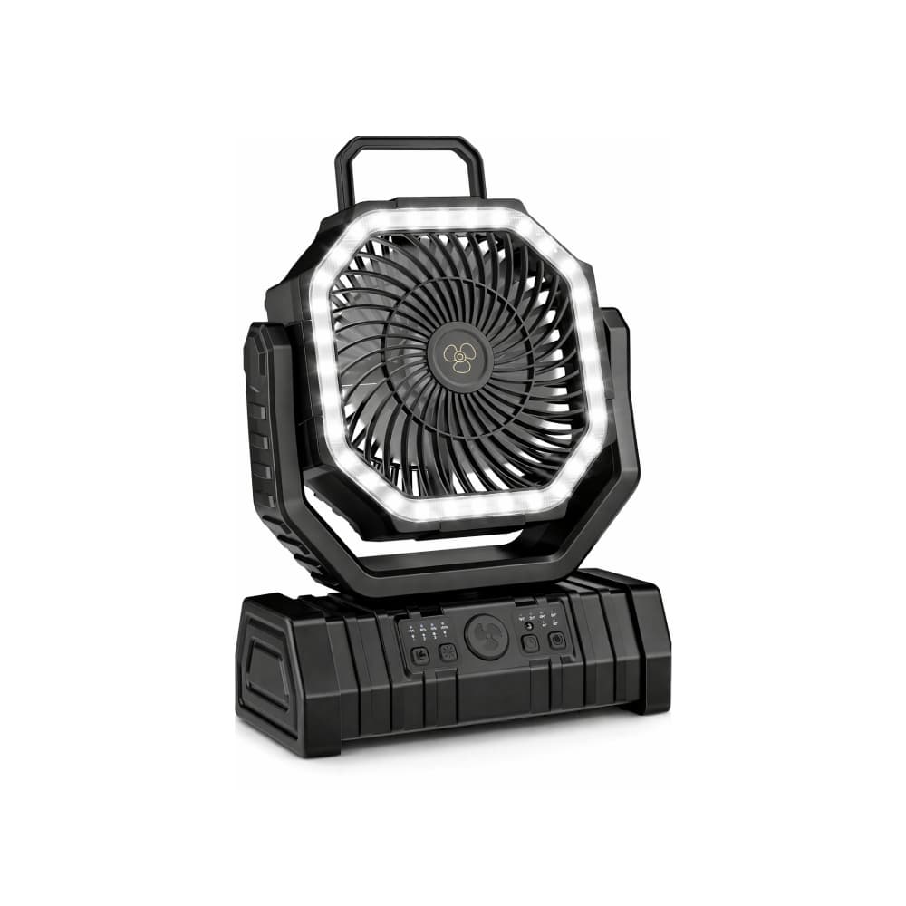 Ventilador portátil recargable color negro con linterna LED 20000 mAh Outdoor Fan F6 - Miniatura 1