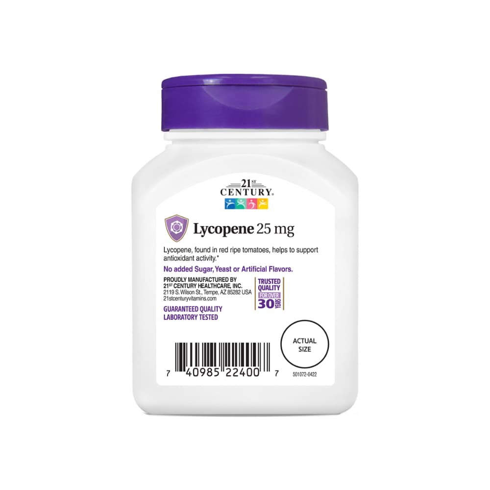 Licopeno 25 mg 21st Century (60 tabletas) - Miniatura 3