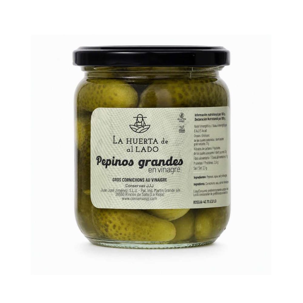Pepinos grandes en vinagre La Huerta de al Lado (345 g / 12.17 oz) - Miniatura 1