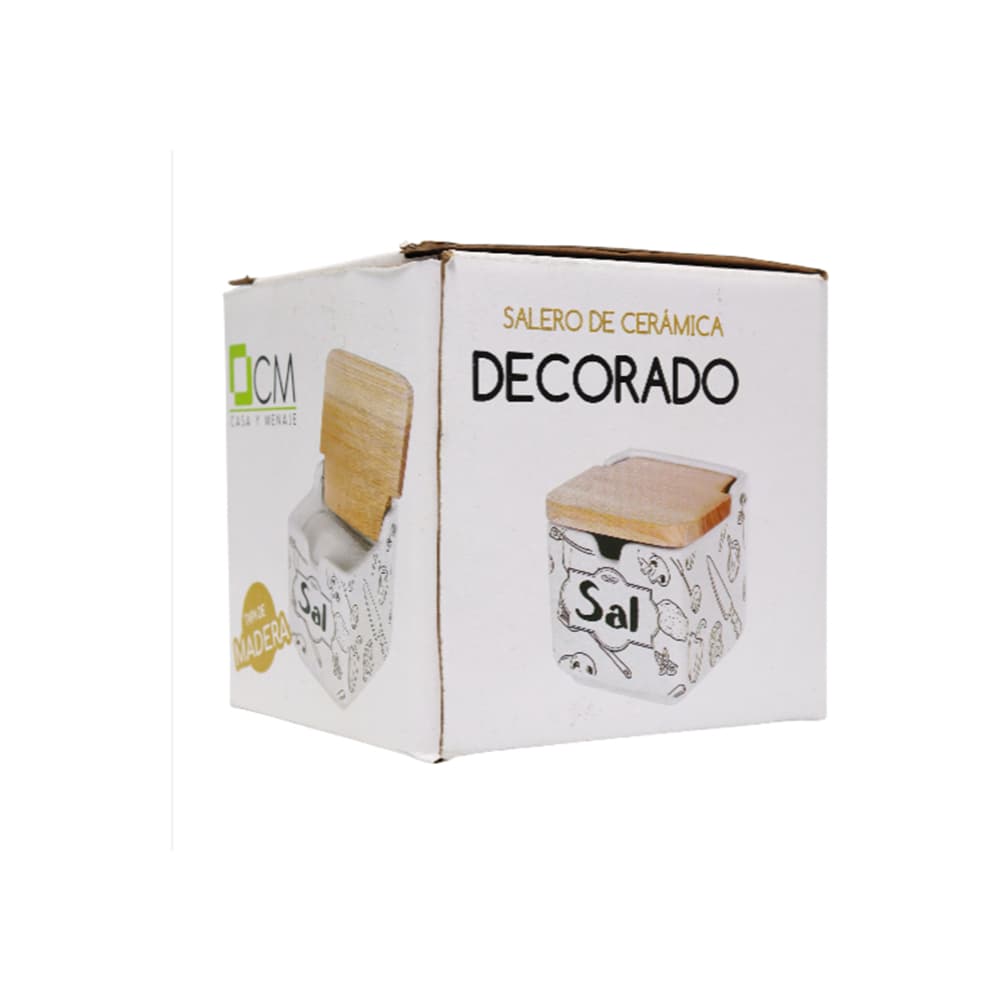 Salero de cerámica con tapa de madera Casa y Menaje - Miniatura 3