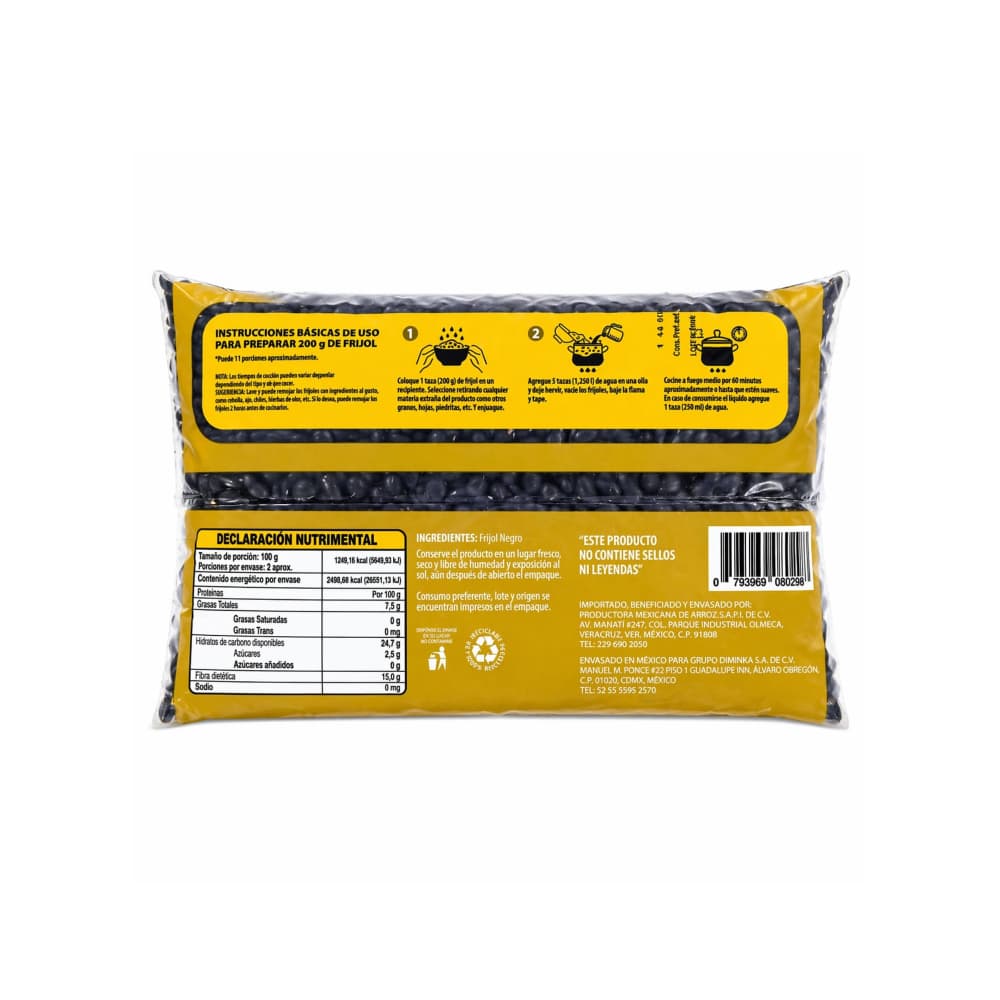 Frijol negro KDM Gold (900 g / 1.98 lb) - Miniatura 2
