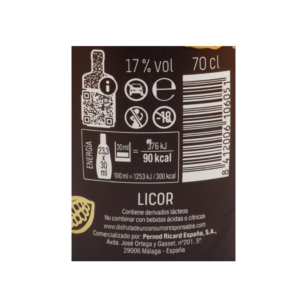 Crema de chocolate 17 % vol Ruavieja (700 ml) - Miniatura 6