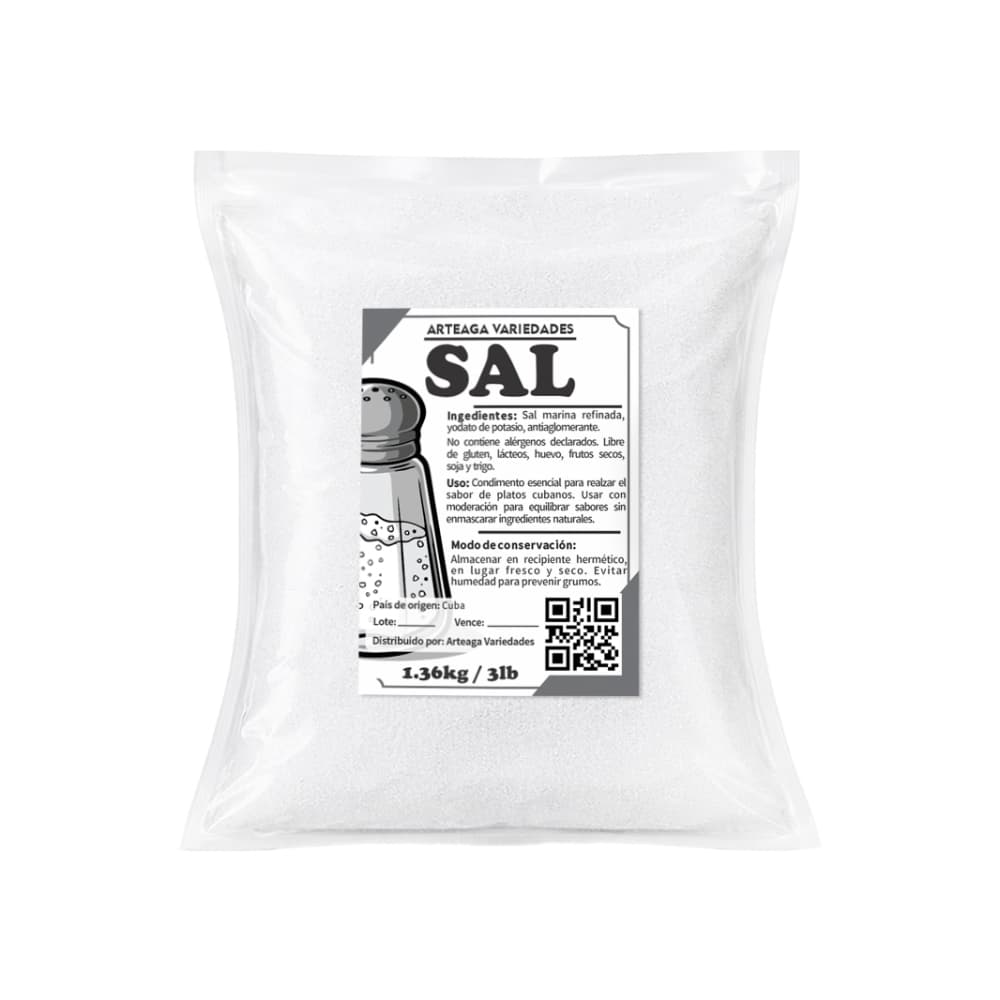 Sal marina refinada Arteaga Variedades (1.36 kg / 3 lb) - Miniatura 1