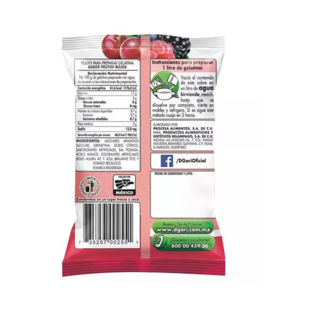 Gelatina sabor frutos rojos D'Gari (120 g / 4.2 oz) - Miniatura 4