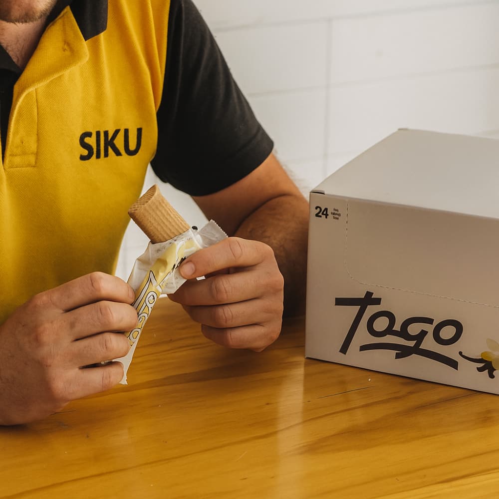 Galletas de oblea cubiertas de chocolate blanco Togo (24 x 18 g) - Miniatura 4
