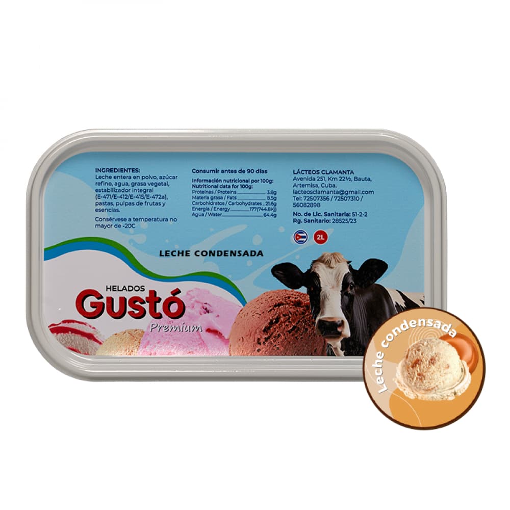 Helado Premium de leche condensada Gustó (2 L) - Miniatura 2