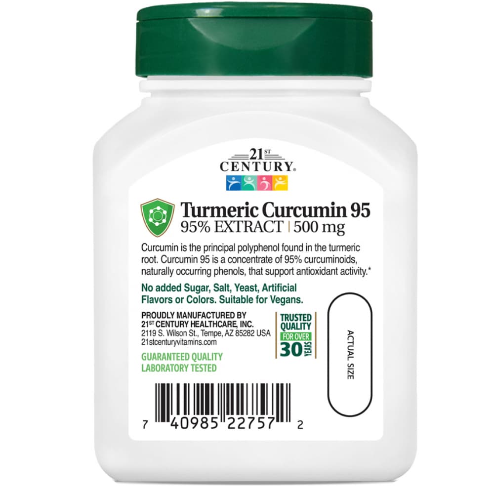 Suplemento herbario con extracto de cúrcuma 500 mg 21st Century (45 cápsulas) - Miniatura 4