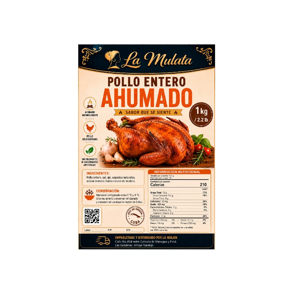 Pollo entero ahumado La Mulata (1 kg / 2.2 lb) - Miniatura 2