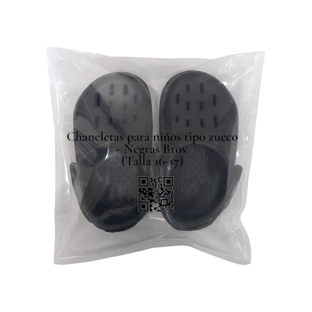 Chancletas negras para niños tipo zueco Brov (Talla 16-17) - Miniatura 4