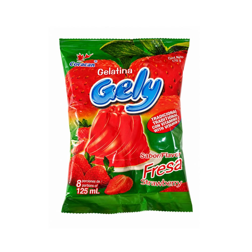 Gelatina sabor fresa Gely (170 g / 6 oz) - Miniatura 1
